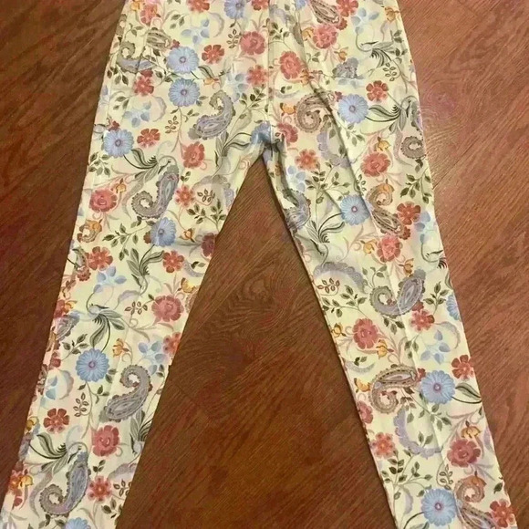 VINTAGE Harold's Floral Ponte Pants IMMACULATE condition size 12 - Picture 2 of 6